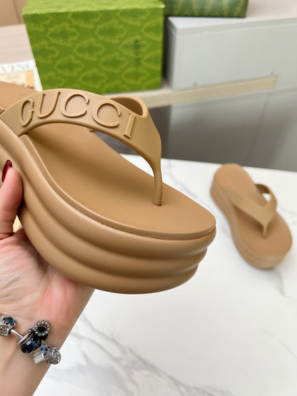 THONG PLATFORM 5 CM IN CIDER BROWN IMPORTED TPU
