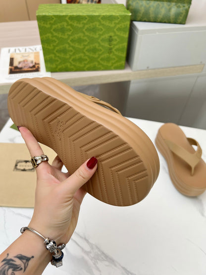 THONG PLATFORM 5 CM IN CIDER BROWN IMPORTED TPU