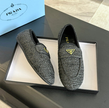 PRA CROCHET LOAFERS BLACK CALFSKIN