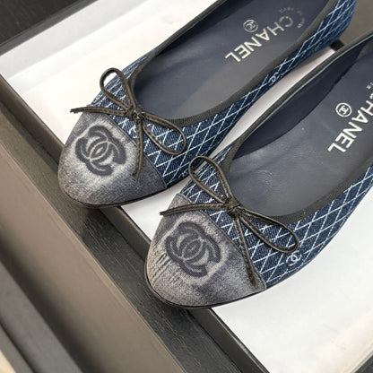 BALLET FLATS IN AEGEAN BLUE MONOGRAM DENIM