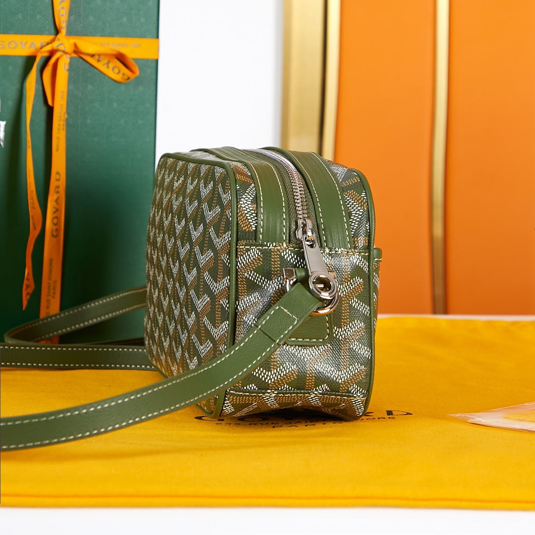 CAP-VERT PM BAG 22 IN WOODLAND GREEN GOYARDINE CANVAS