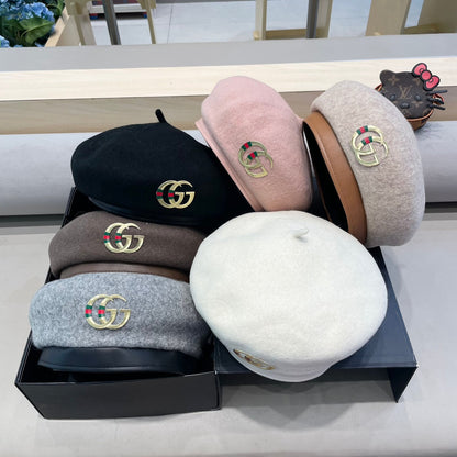 BERET HAT IN BLACK WOOL 406886