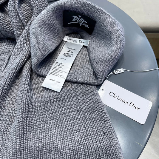 SET CLASSIC SCARF AND HAT IN GRAY RABBIT WOOL 434626