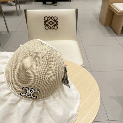 WIDE BRIM HALF HEAD HAT MODEL 650677 IN BEIGE MESH FABRIC
