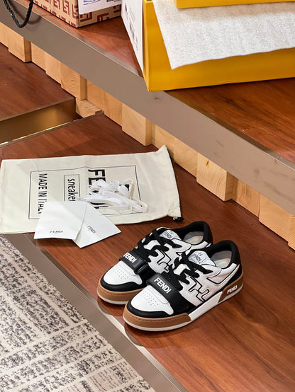 FENDI MATCH IN WHITE MIX BLACK AND BROWN CALFSKIN
