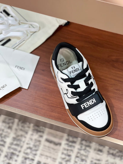 FENDI MATCH IN WHITE MIX BLACK AND BROWN CALFSKIN