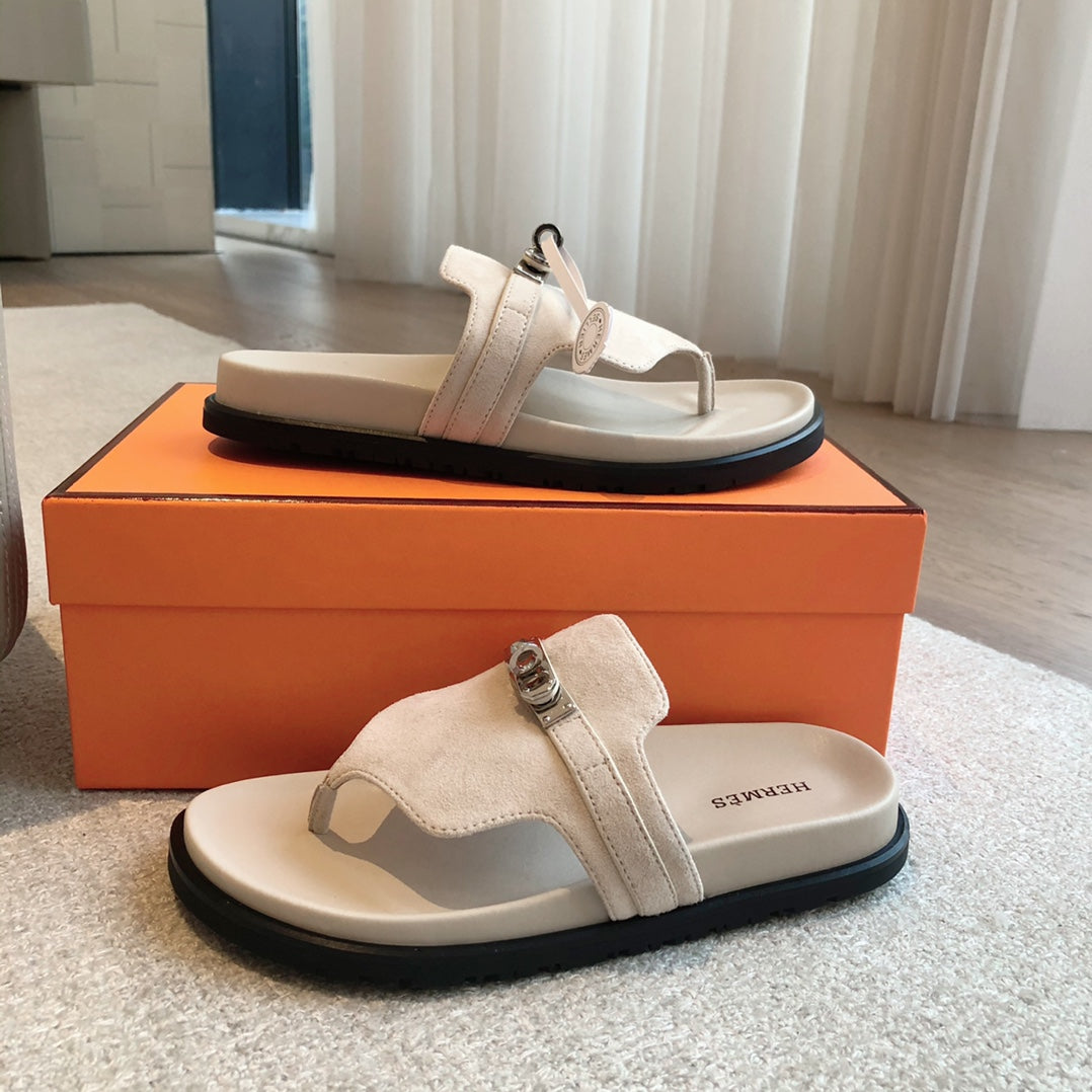 EMPIRE SANDAL CREAM WHITE SUEDE