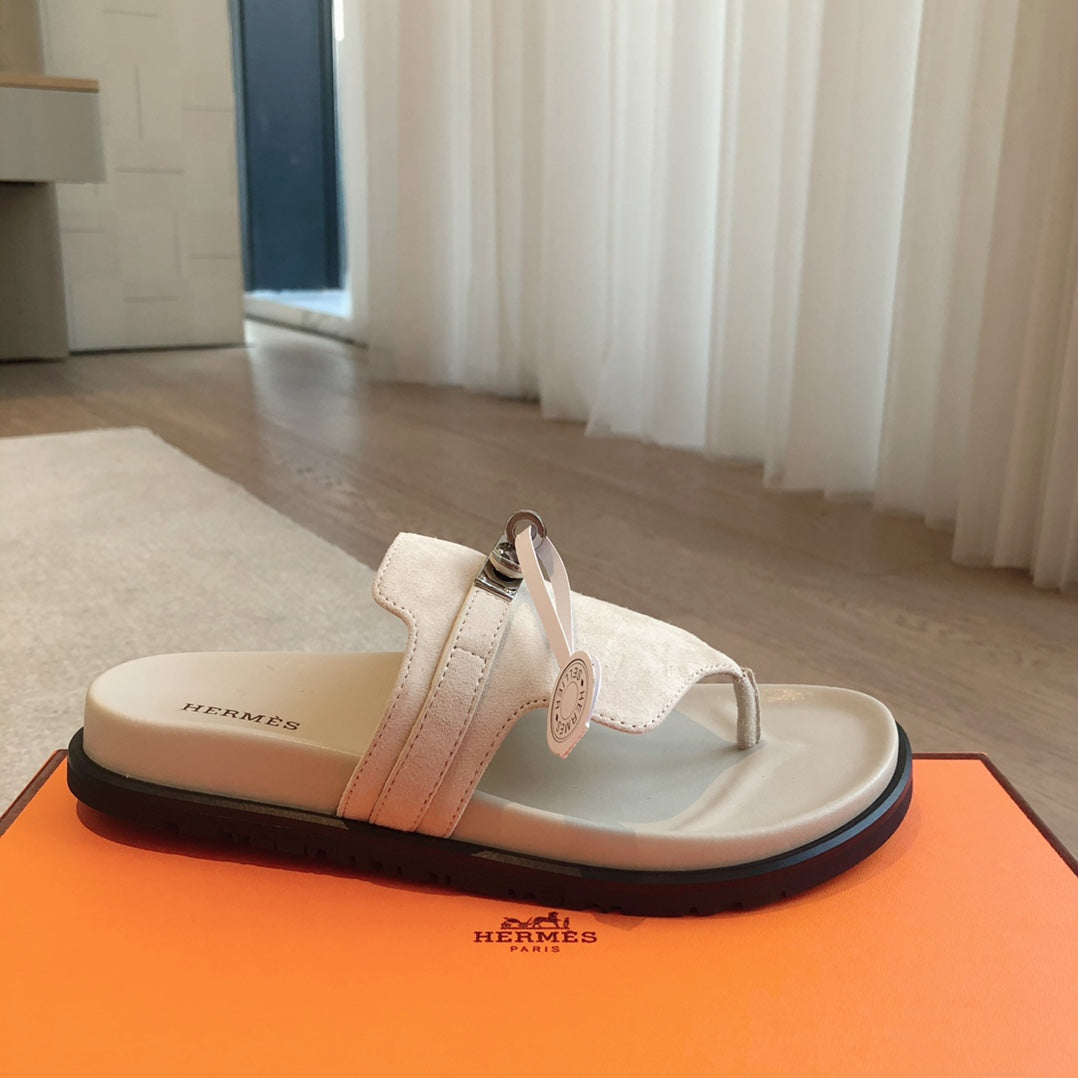 EMPIRE SANDAL CREAM WHITE SUEDE