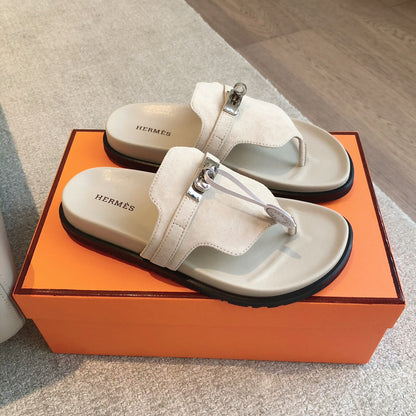 EMPIRE SANDAL CREAM WHITE SUEDE
