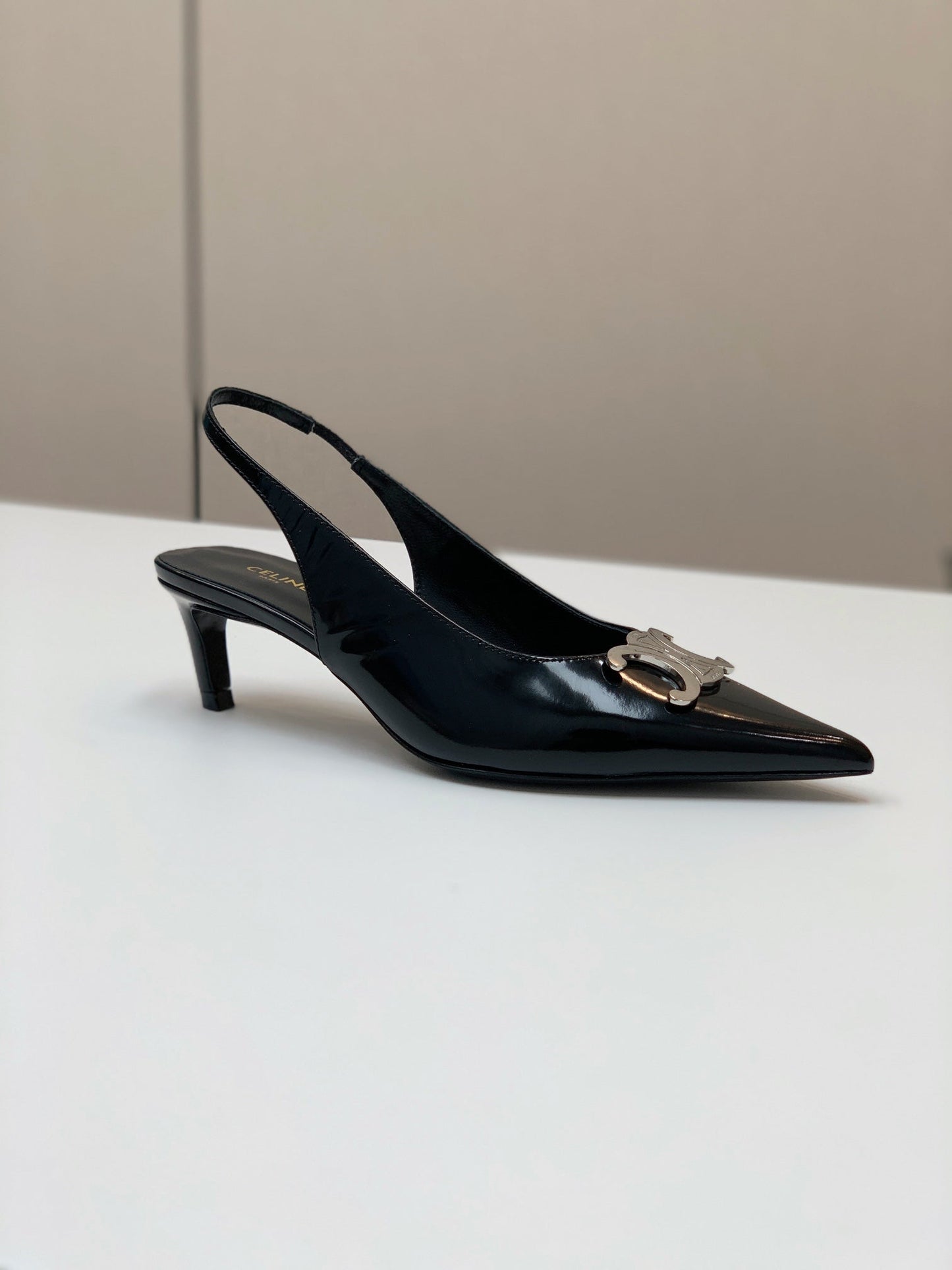 ALMA TRIOMPHE SLINGBACK IN BLACK PATENT CALFSKIN