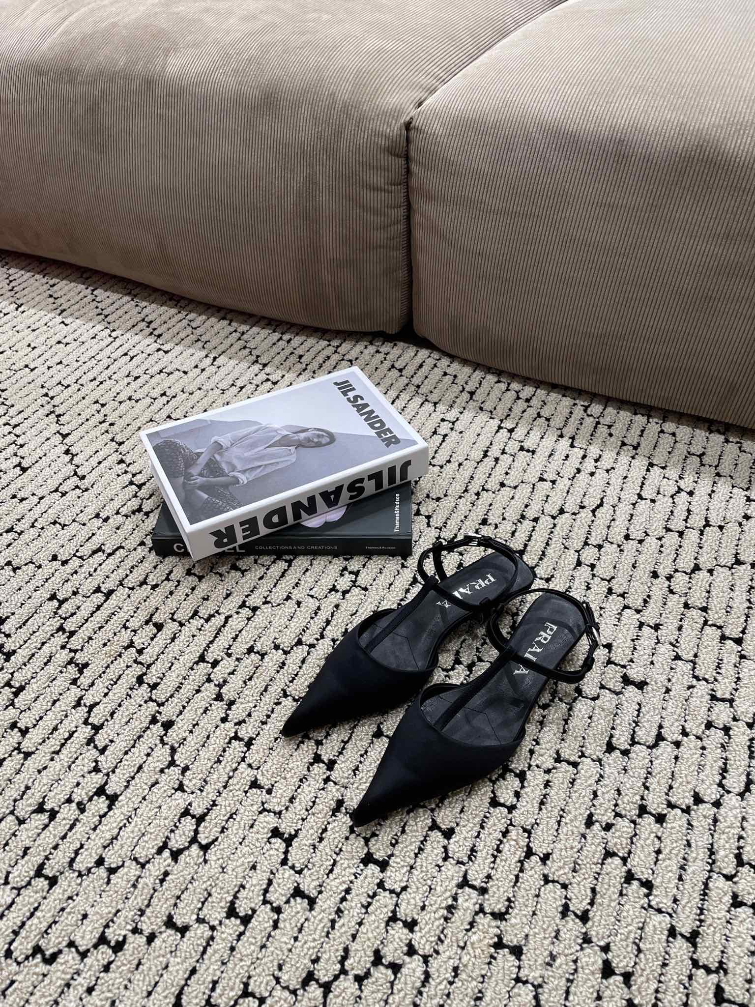 PRA SATIN SLINGBACK PUMPS BLACK