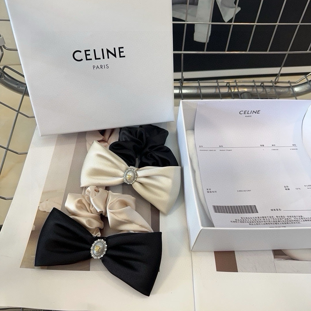 WHITE MIX BLACK SILK SCRUNCHIE 410891