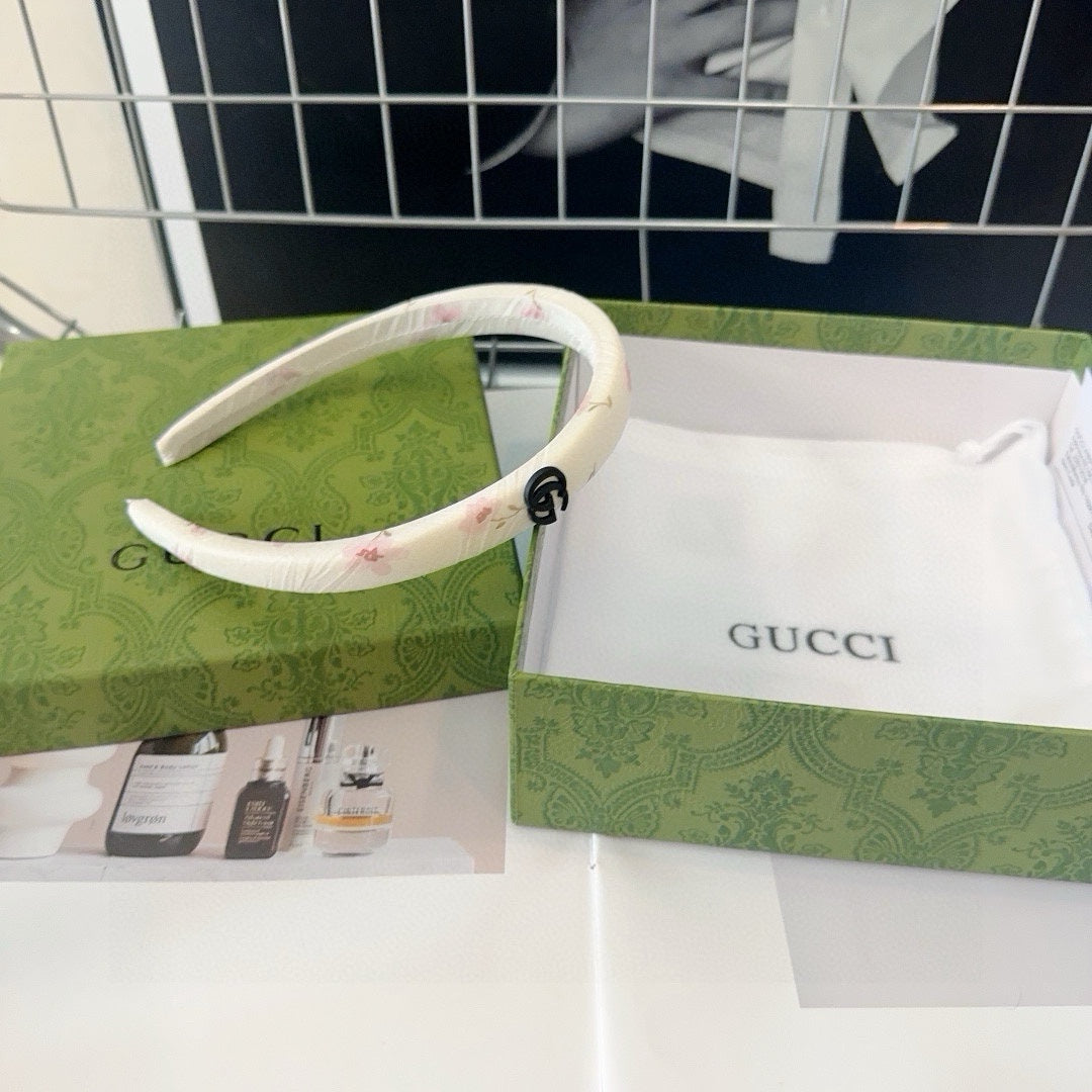HEADBAND IN WHITE FLOWER PRINT SILK 418913