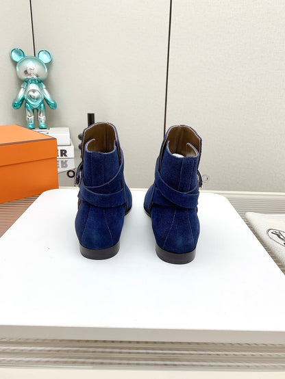 WOMEN'S NEO ANKLE BOOT IN COBALT BLUE SUEDE