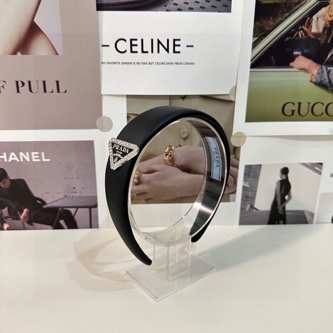 BLACK CALFSKIN HAIRBAND 154897
