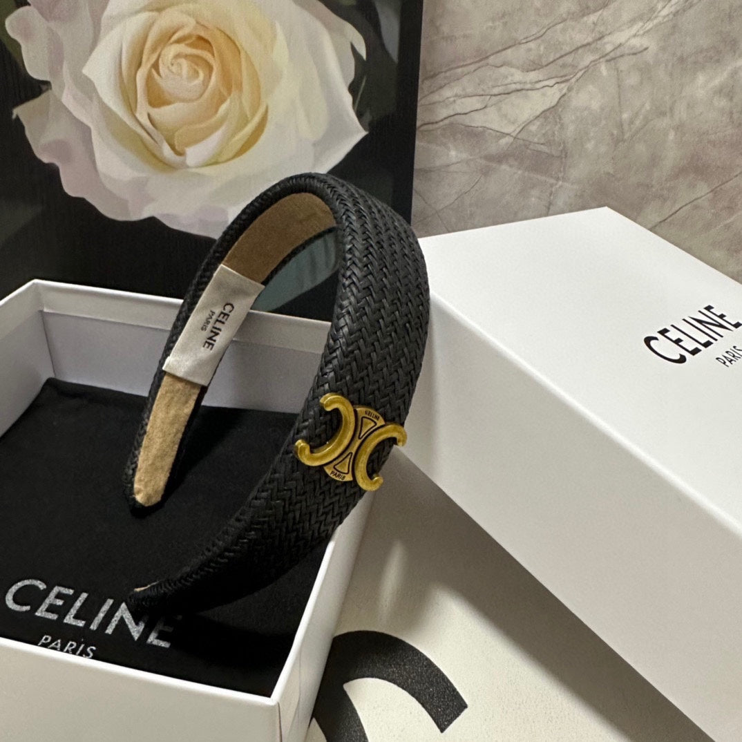BLACK RAFFIA WOVEN HAIRBAND 400479