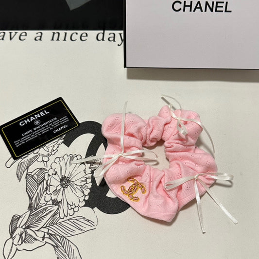 FLAMINGO PINK WRINKLED FABRIC SCRUNCHIE 432825