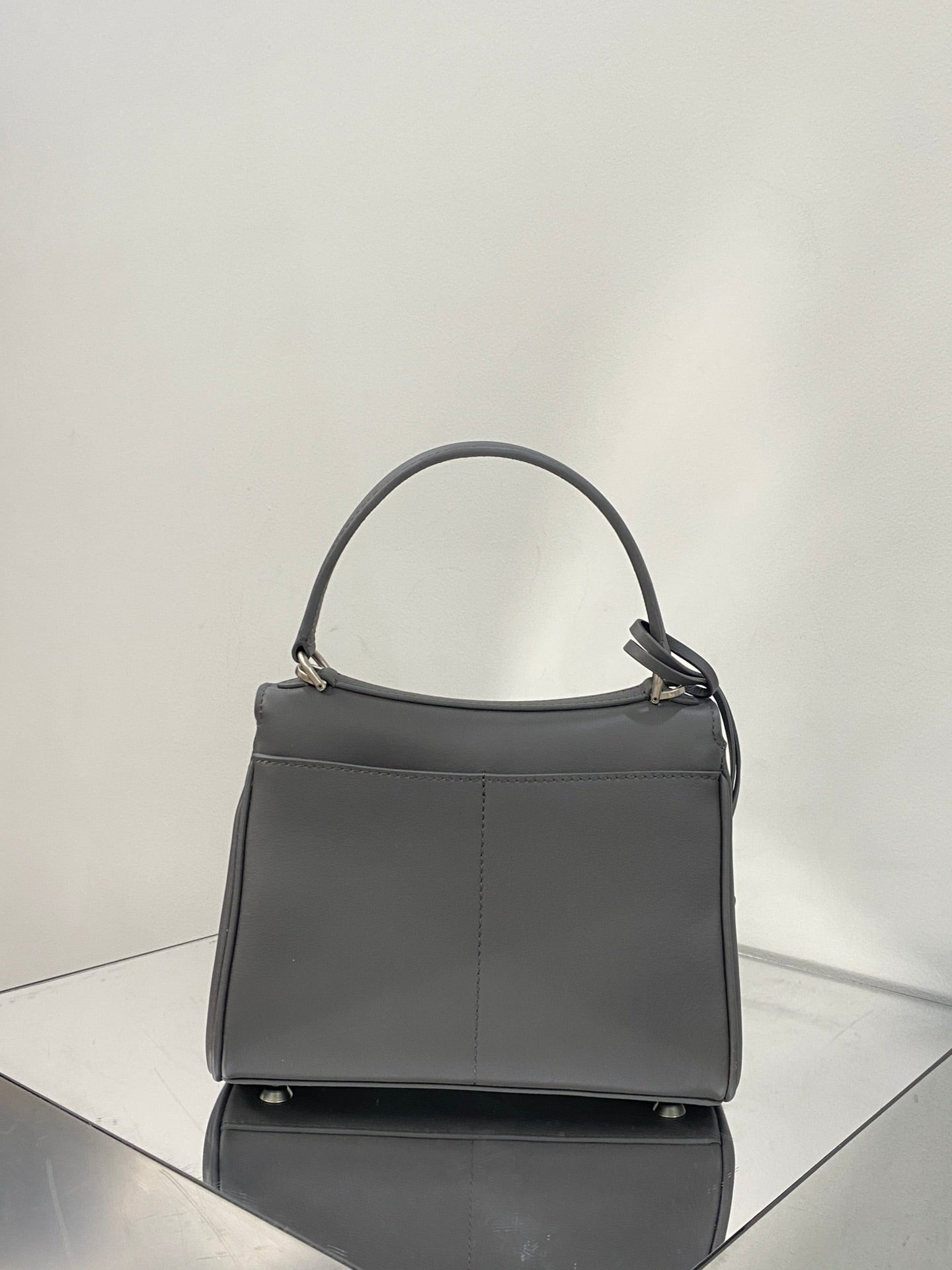 RODEO MINI BAG 22 IN GREY SMOOTH CALFSKIN SILVER HARDWARE