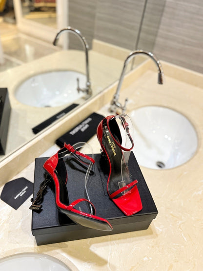SL OPYUM SANDALS 105 RED POLISHED CALFSKIN