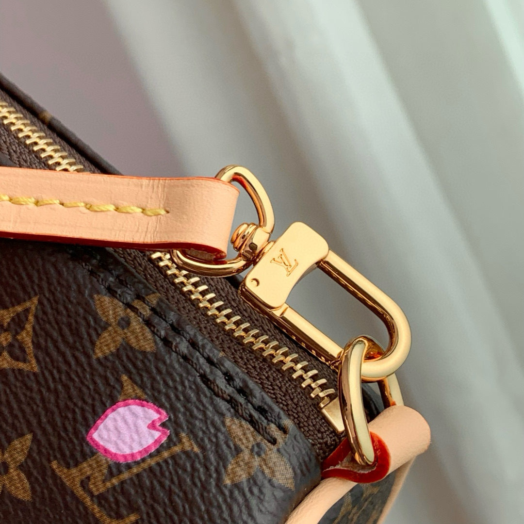 PAPILLON CHERRY BLOSSOM 27 IN SAKURA BROWN MONOGRAM COATED CANVAS