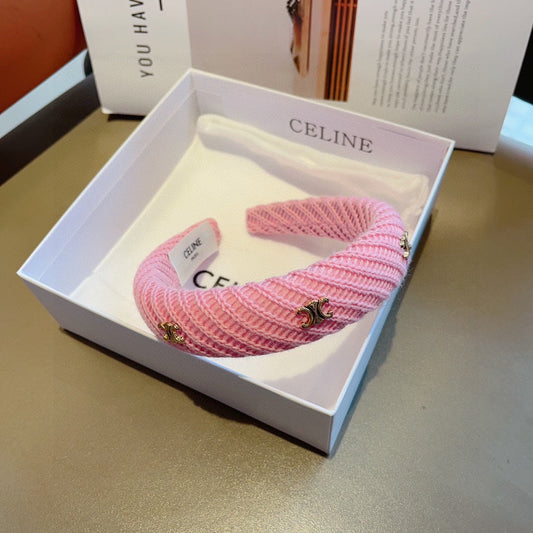 BRIGHT PINK WOOL FABRIC HAIRBAND 402915