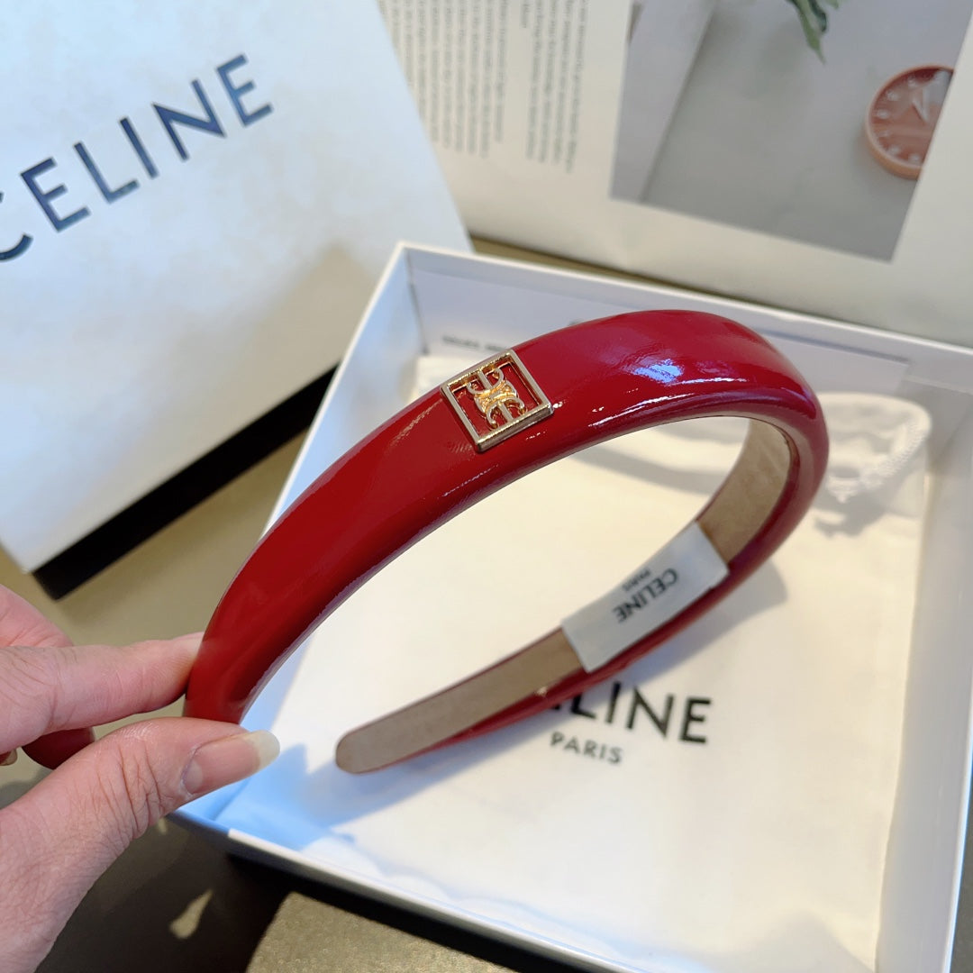CHERRY RED PATENT LAMBSKIN HAIRBAND 425495