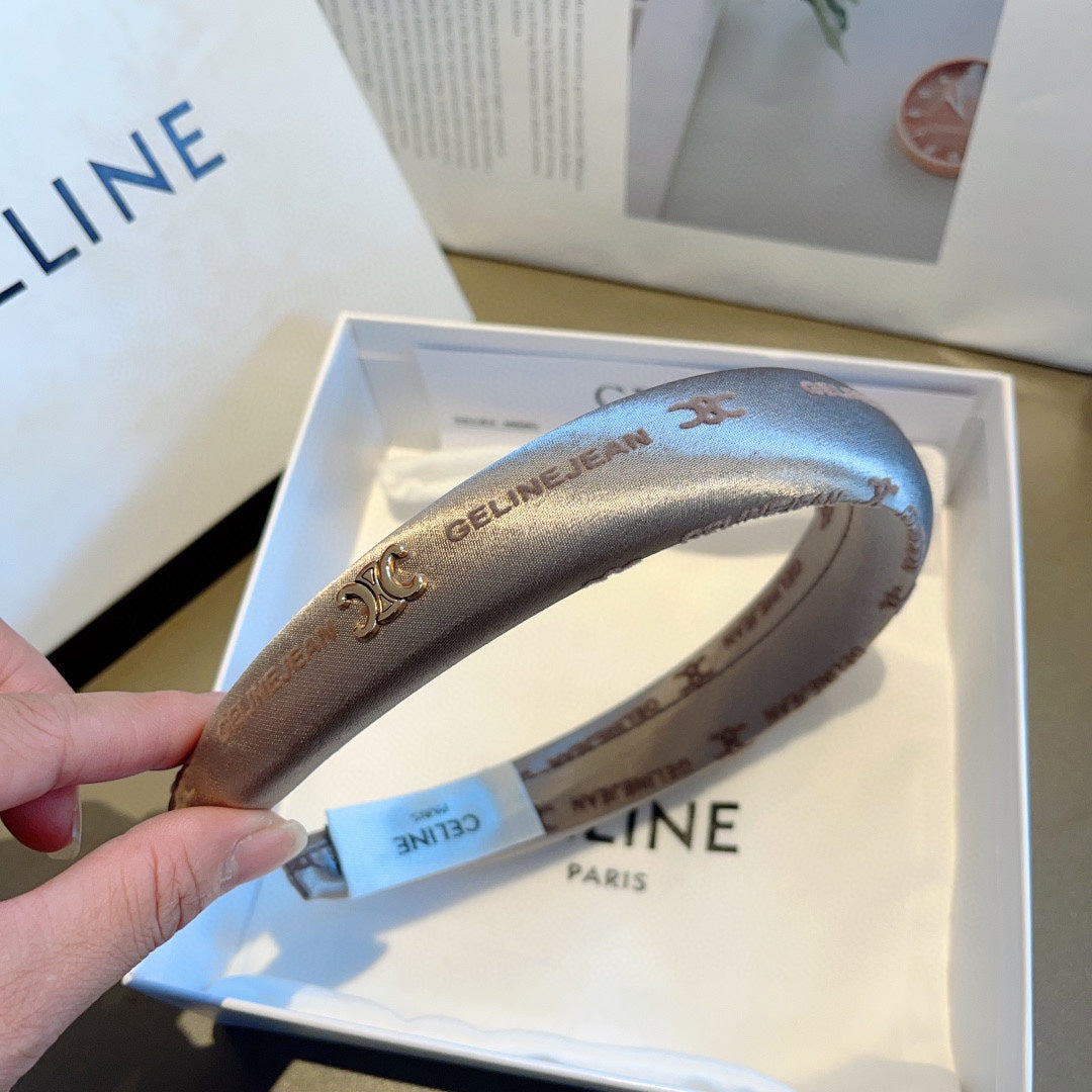 KHAKI BROWN SILK HAIRBAND 432806