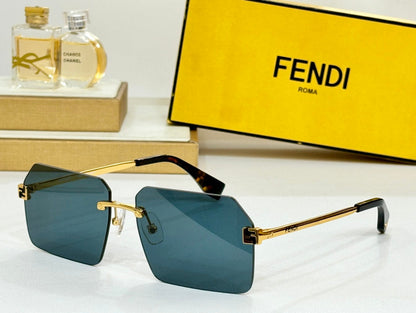 SKY RECTANGULAR FRAME SUNGLASSES FE40043U IN METAL