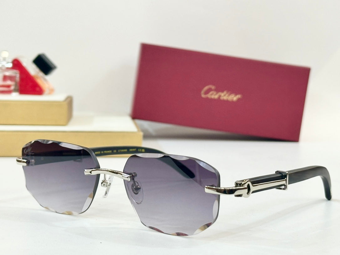 C DE GEOMETRIC FRAME SUNGLASSES CT0606S IN METAL AND WOODEN