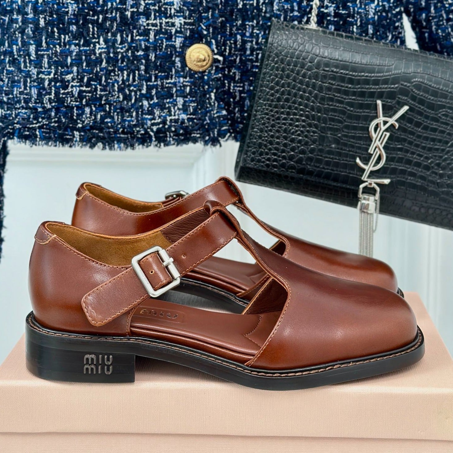 Sandal Platform Chestnut Calfskin