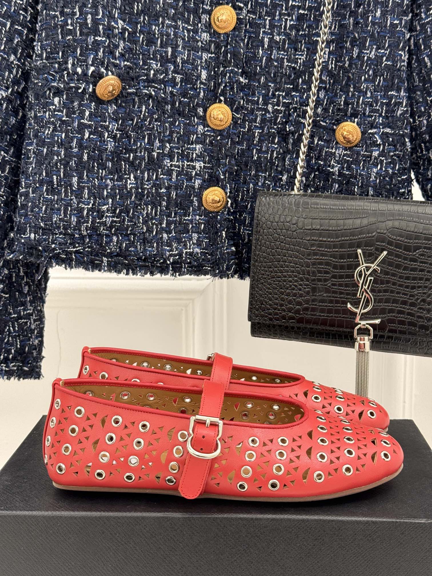 MARY JANE IN CHERRY RED CALFSKIN