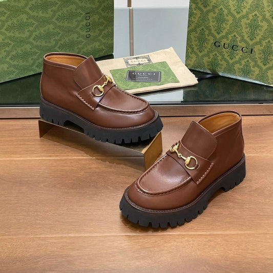 HORSEBIT ANKLE BOOTS 4.5CM IN RUSSET BROWN CALFSKIN