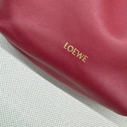 LOE 23 FLAMENCO PURSE BUCKET IN RED PINK LAMBSKIN