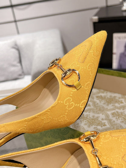 HORSEBIT SLINGBACK 105 IN YELLOW CANVAS