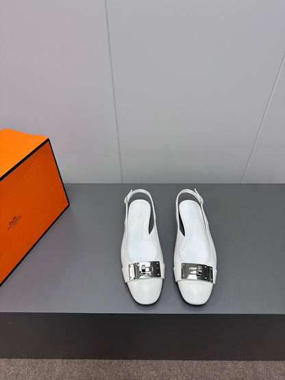INNOCENTE SLINGBACK IN WHITE CALFSKIN