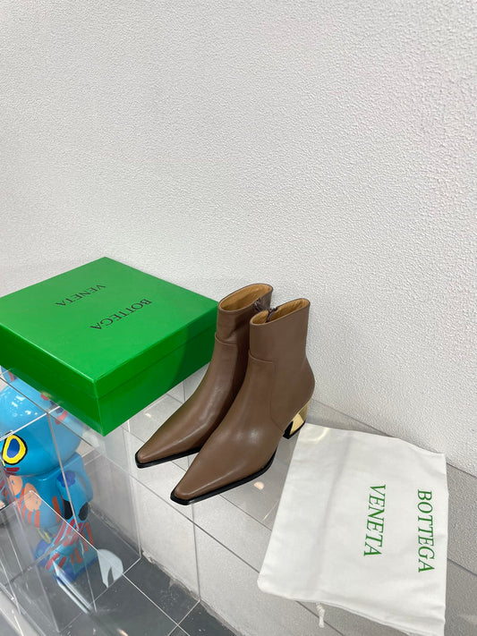 TEX ANKLE BOOT IN MEDIUM BROWN CALFSKIN
