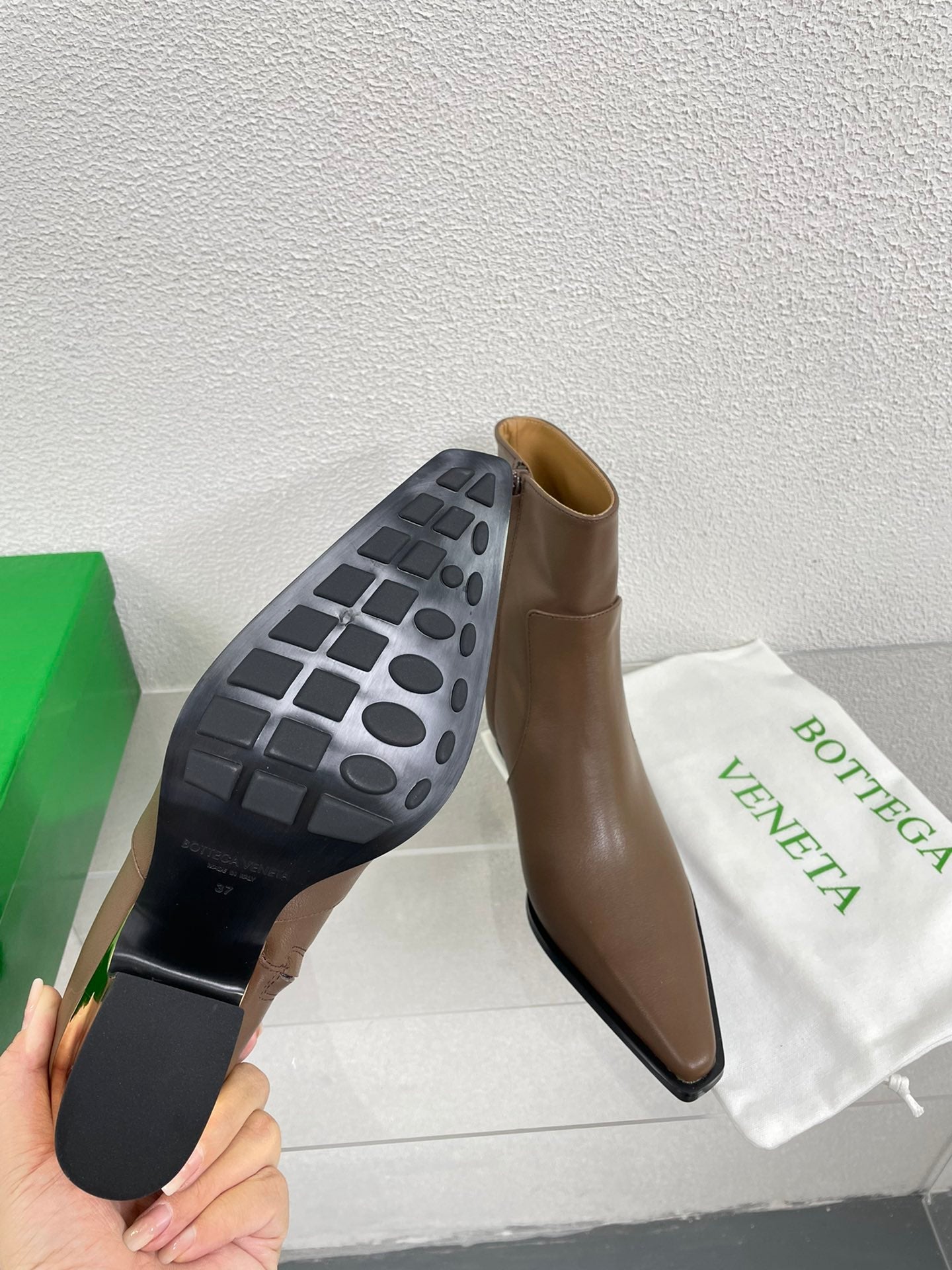 TEX ANKLE BOOT IN MEDIUM BROWN CALFSKIN