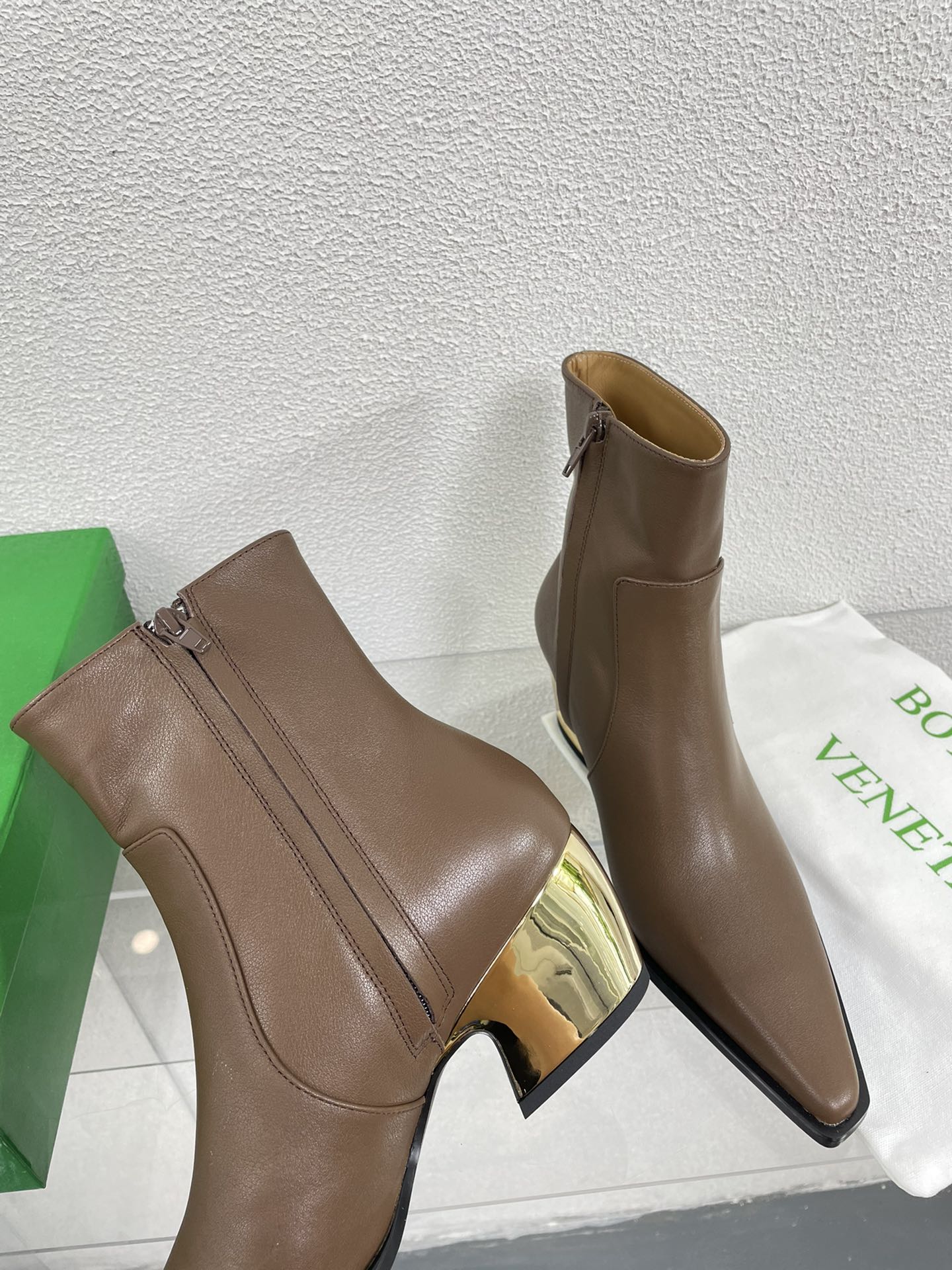 TEX ANKLE BOOT IN MEDIUM BROWN CALFSKIN