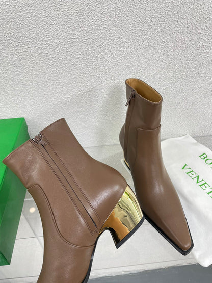 TEX ANKLE BOOT IN MEDIUM BROWN CALFSKIN
