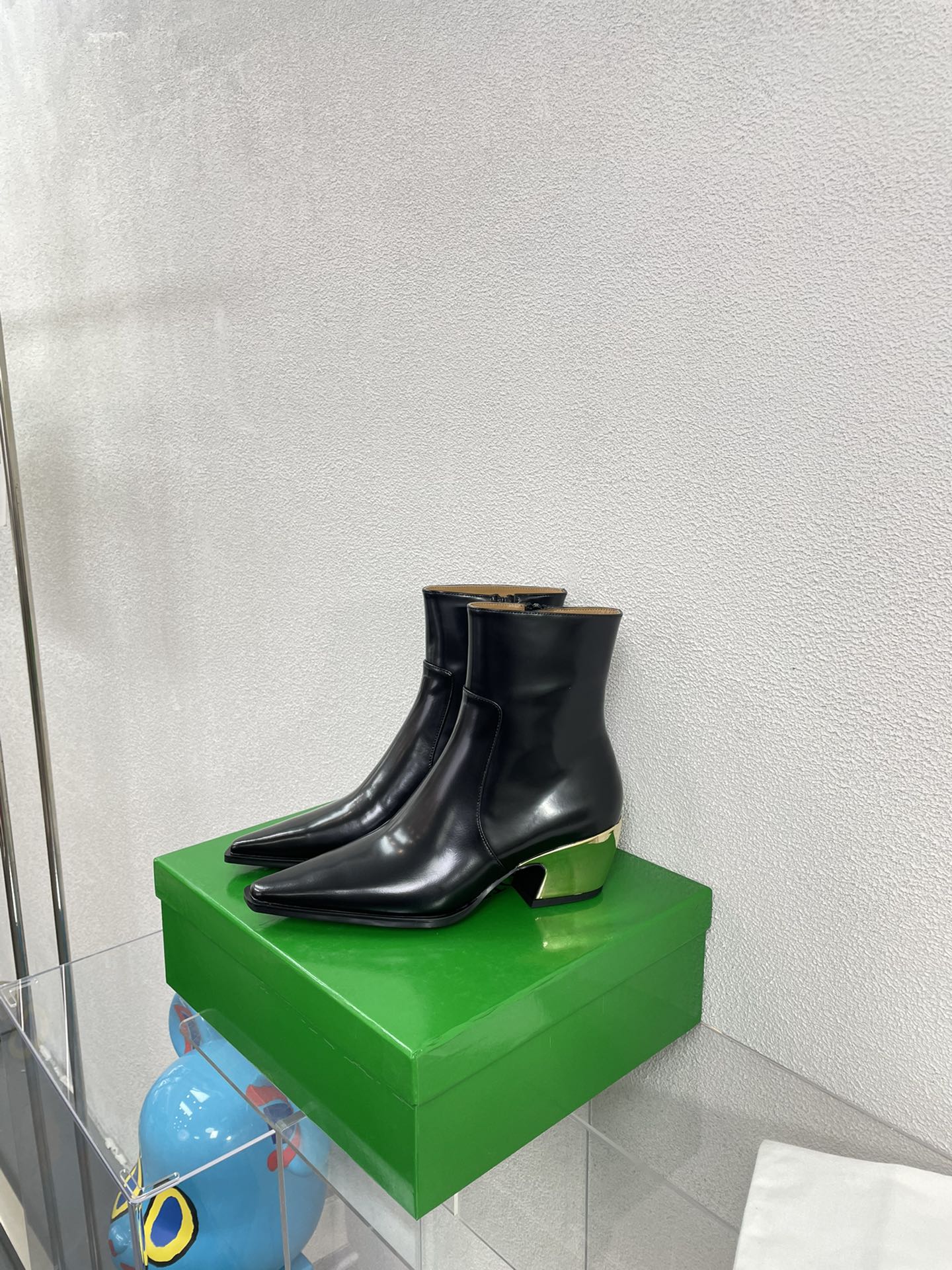 TEX ANKLE BOOT IN BLACK PATENT CALFSKIN