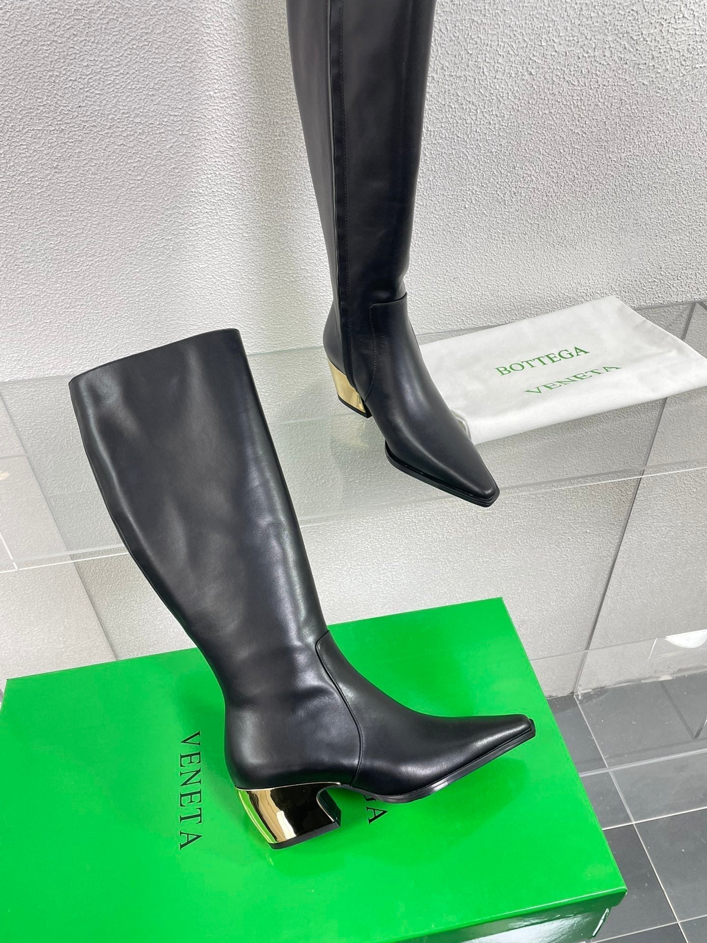 TEX HIGH BOOT IN BLACK CALFSKIN