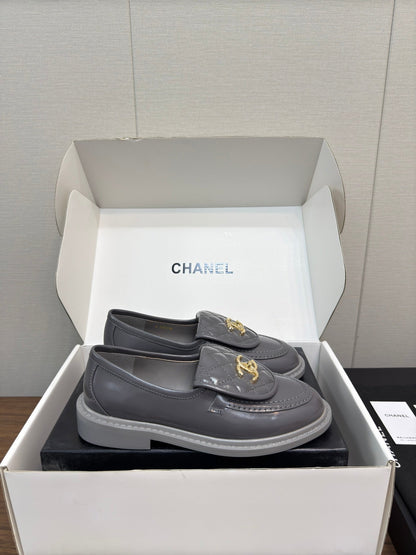 MOCCASIN 2.5 CM IN MOUSE GRAY PREMIUM LAMBSKIN