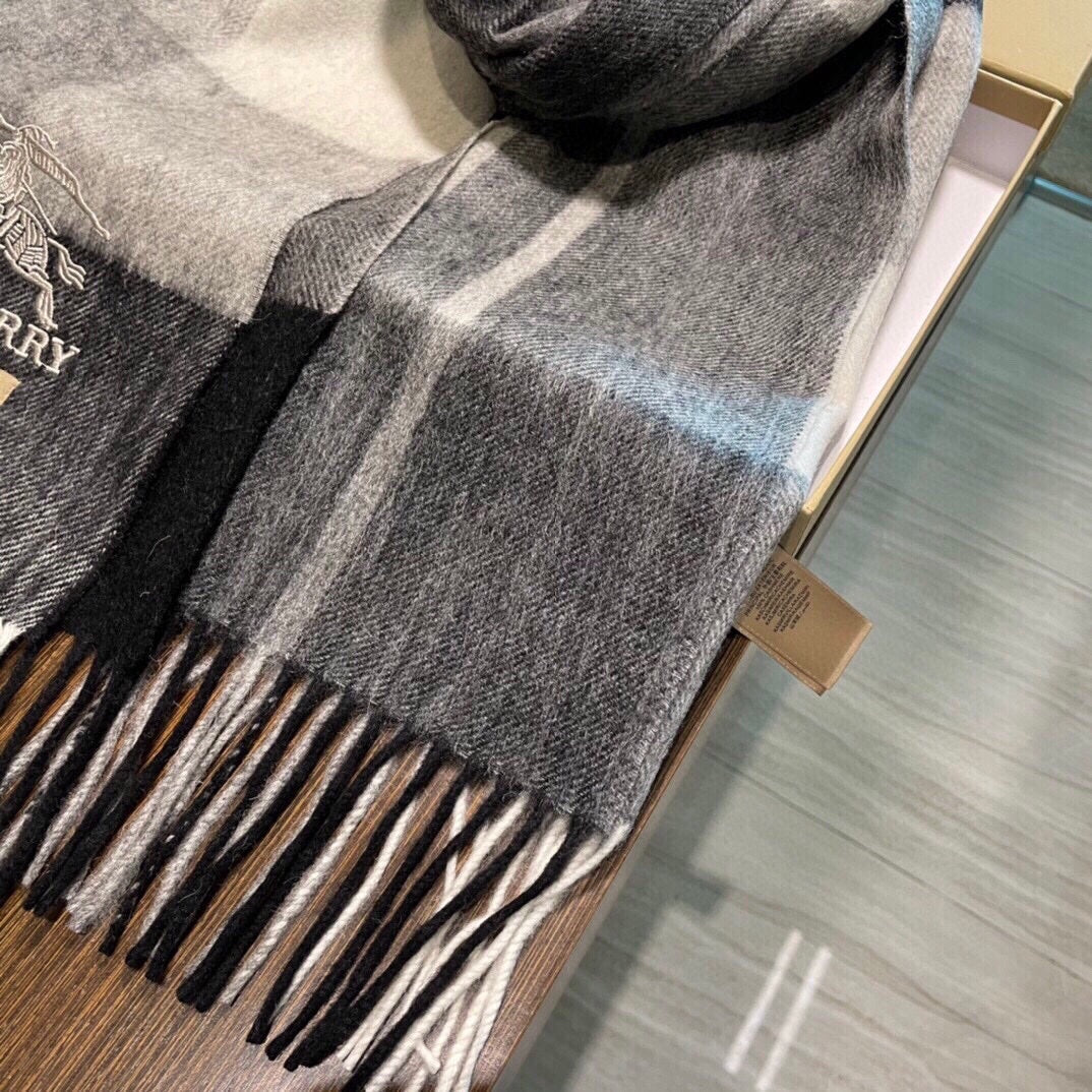 SCARF 200 CM IN GRAY CASHMERE 407313