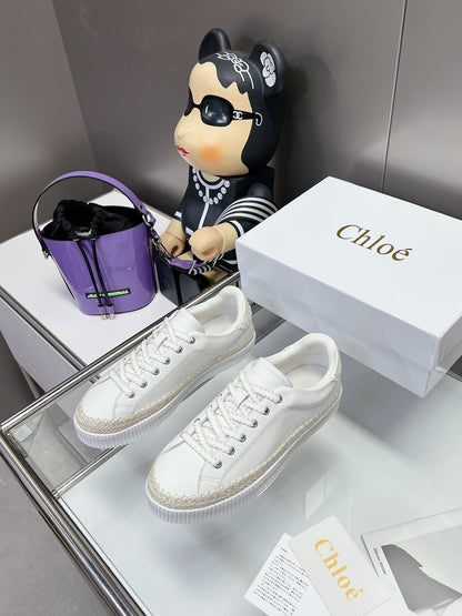 TELMA LACE-UP SNEAKER IN WHITE LAMBSKIN AND RAFFIA