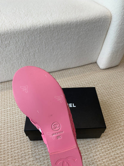 Double C Hottest Knit Flip-Flops Bright Pink
