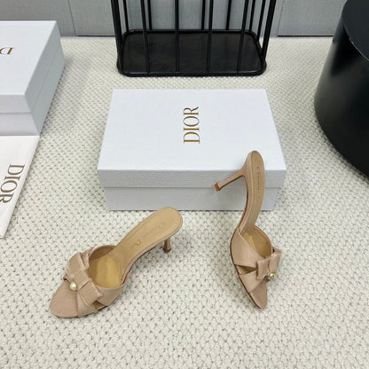 HIGH ADIORABLE MULE IN BISQUE BEIGE FABRIC