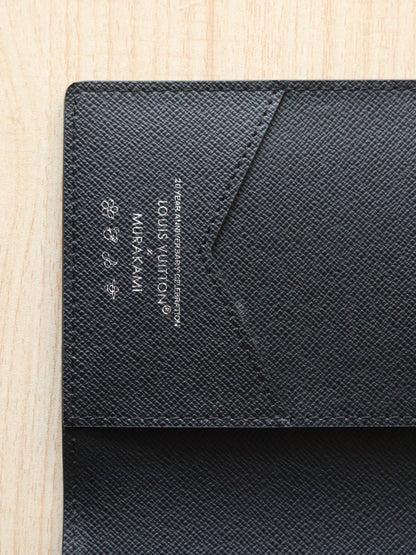 DOLL PASSPORT WALLET IN BLACK MIX COLORFUL CALFSKIN