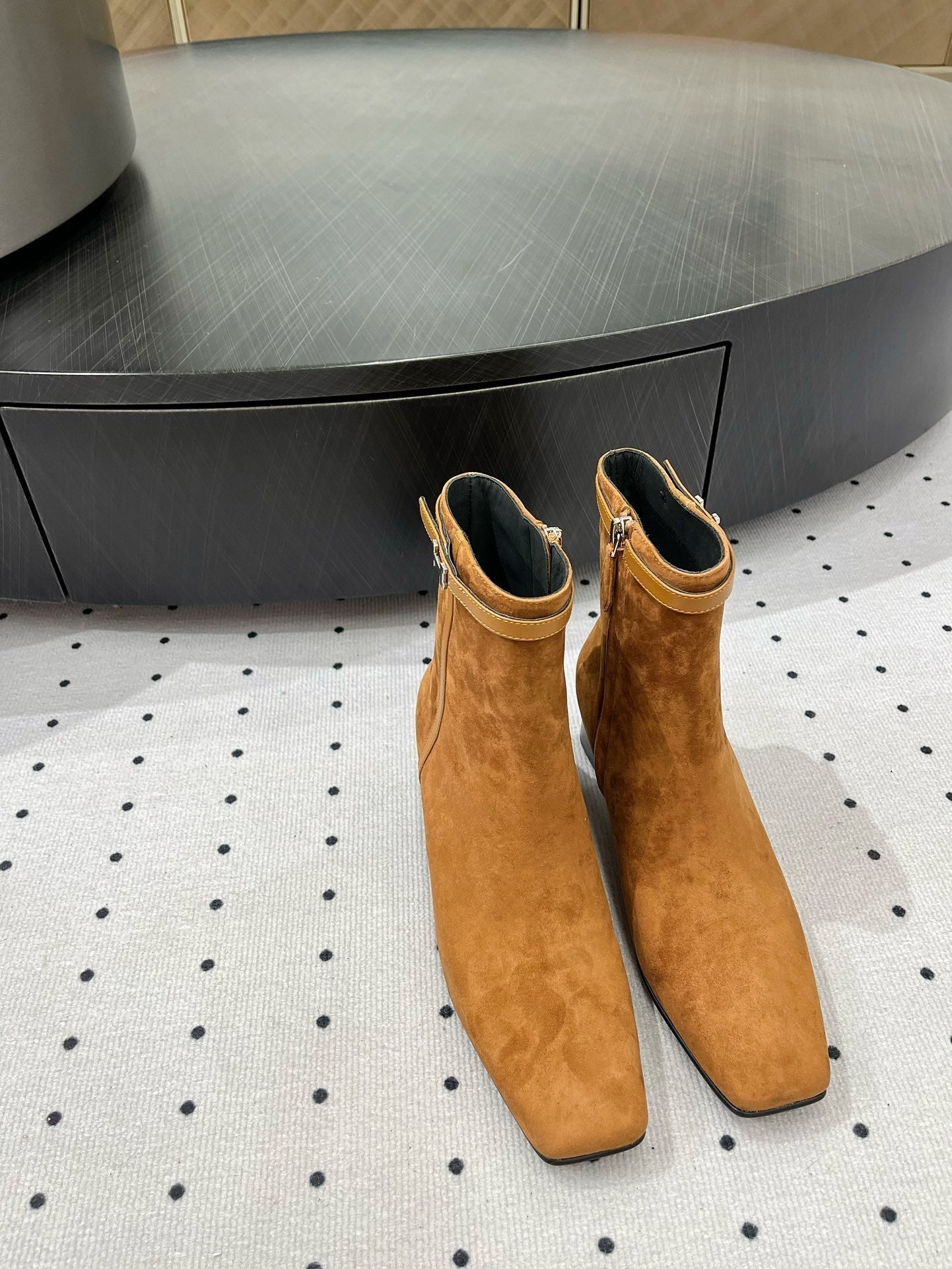 HOMMAGE ANKLE BOOT 5 CM IN BRONZE BROWN SUEDE