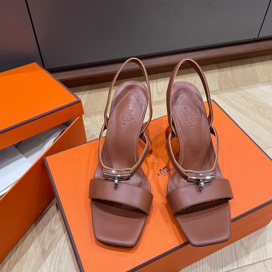 GLAMOUR 75 SANDAL CHOCOLATE CALFSKIN