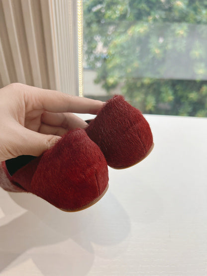 SL GEMMA BALLET FLAT GARNET FUR
